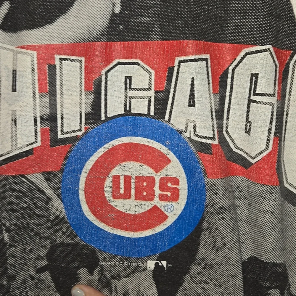 Vintage 1991 Chicago Cubs All Over Print Tank Top Rare Black White